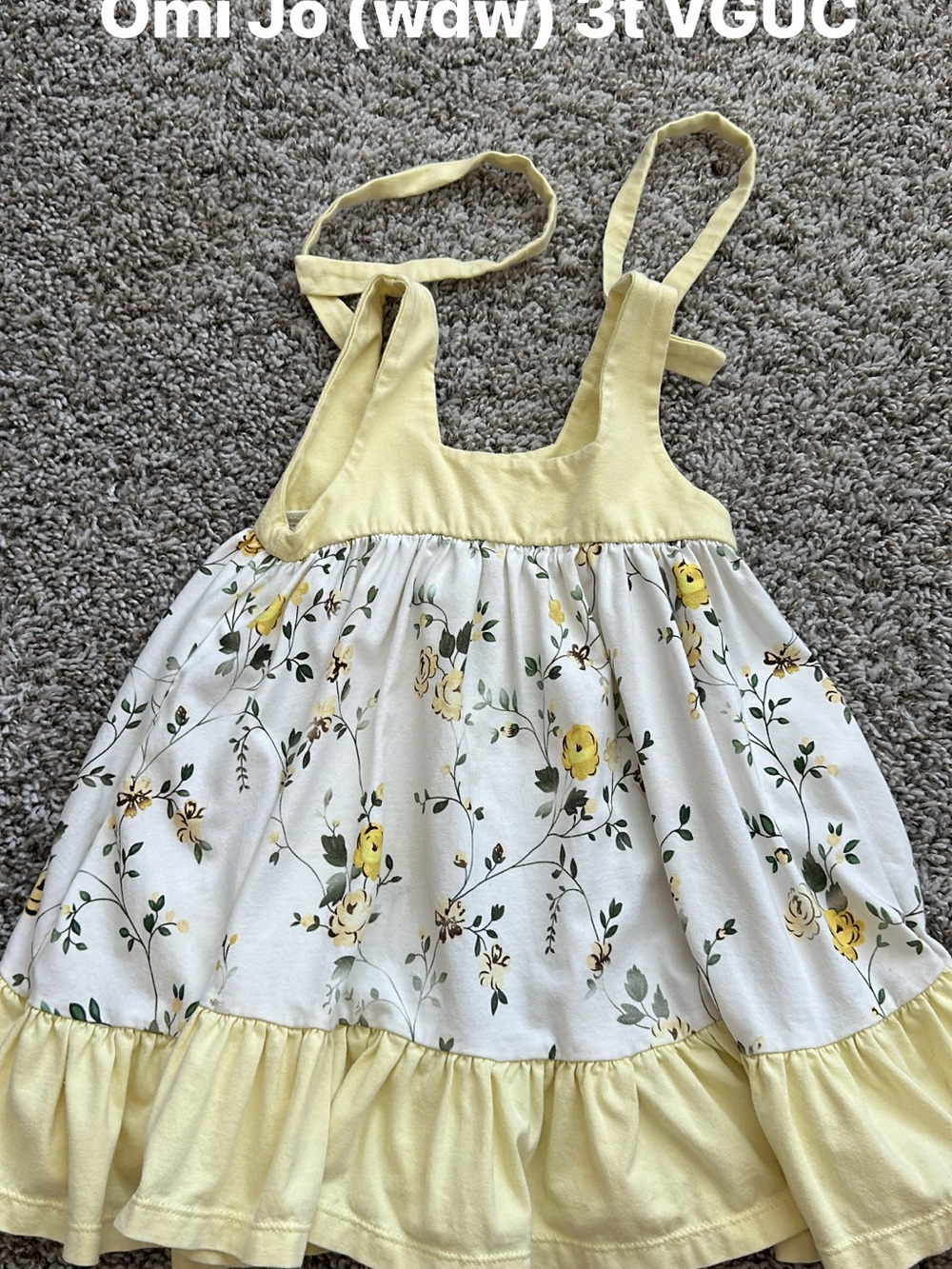 Well Dressed Wolf Yellow and White Floral Sundress for Kids